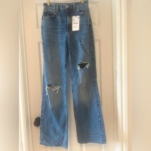 Zara High Size Full Length Wide Leg Jeans - Size 4